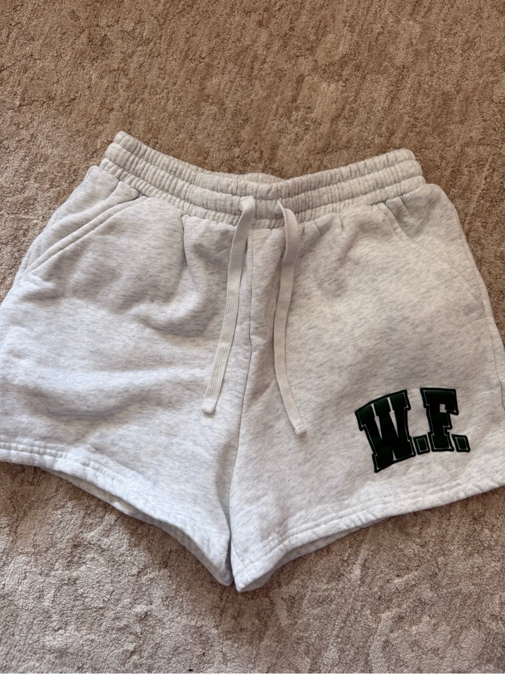 White Fox W.F. logo Light Gray Women's Fleece Shorts